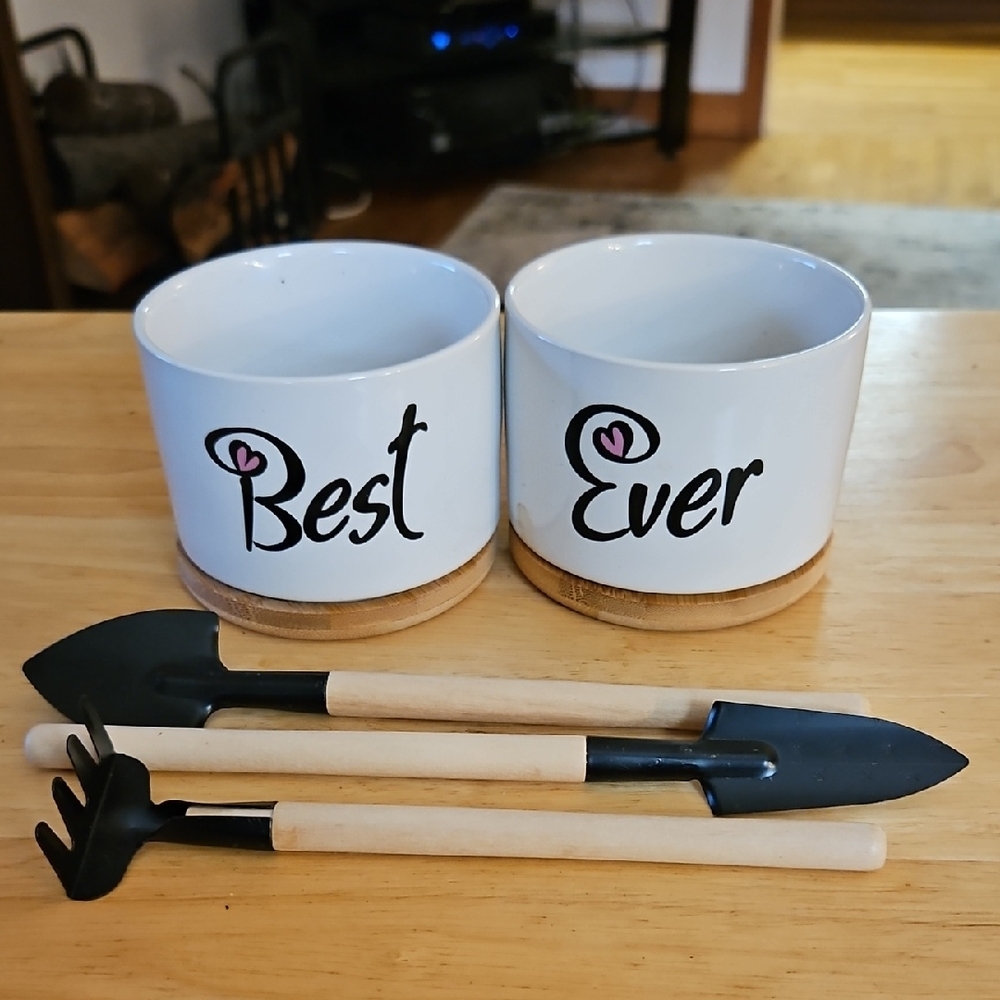 Best Ever Ceramic Planter Flower Set with Tools